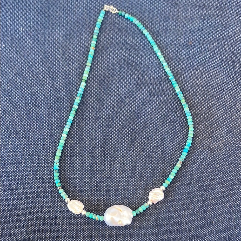 Turquoise and Pearl Necklace